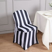 BalsaCircle Black White Striped Premium Spandex Stretchable Folding Chair Cover Party Events Home Decorations