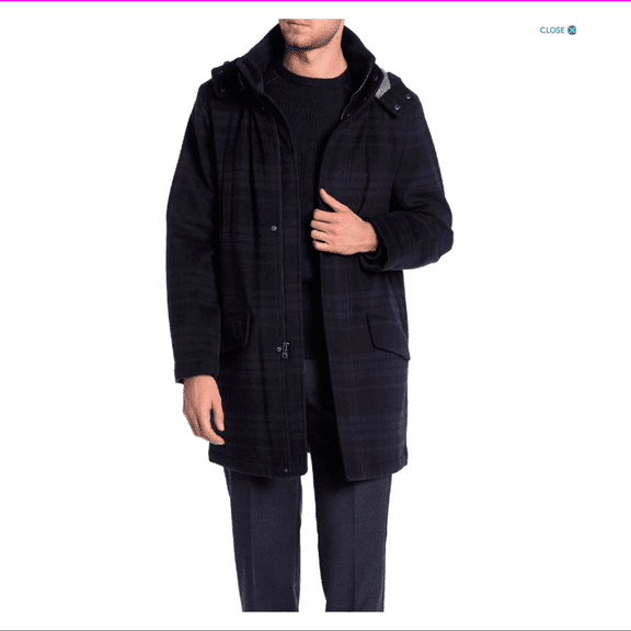 Tommy Hilfiger Snowdon Men’s All-Weather Coat,Blend Navy, Sz 42R