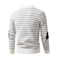 thumbnail image 3 of PNTUTB Mens Fashion Solid Color Wavy Stripes Knit Sweaters Casual Long Sleeve Stand Collar Pullover Sweater, 3 of 4