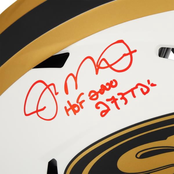Joe Montana San Francisco 49ers Autographed Riddell Lunar Eclipse Speed Authentic Helmet with Career Stats Inscriptions - Limited Edition of 16 - Fanatics Authentic Certified