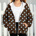 thumbnail image 6 of Zip Up Hoodie for Girls Polka Dot Print Long Sleeve Sweatshirt Hooded Jacket Front Pockets Trendy Fall Winter Casual Loose Fit Top, 6 of 6