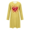 thumbnail image 4 of Aobny Sleep Shirts for Women Heart Valentine's Short Sleep Shirts Crew Neck Long Sleeve Yellow Funny Pajamas,L, 4 of 6