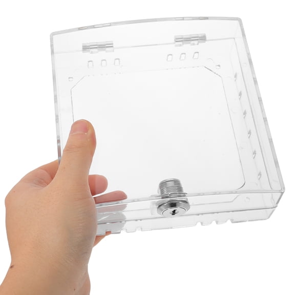 AURARMLET Clear Acrylic Thermostat Lock Box with Key Tamperproof Cover for Wall Mounted Home Use