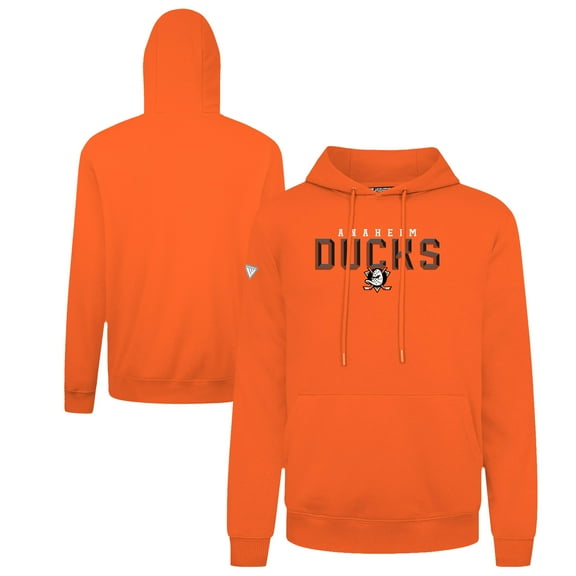 Men's Levelwear Orange Anaheim Ducks Podium Carve Pullover Hoodie