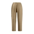 thumbnail image 5 of Women Capri Pants 2026 Summer Trendy Linen Cropped Trouser with Pockets Beach Casual Cruise Fashion Capris Clothes Camel L, 5 of 6