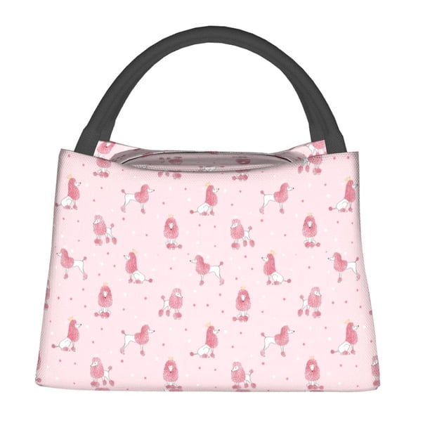 Fotbe Poodle Dog Bolsa Térmica Portátil con Estampado, Bolsa de Entrega de Alimentos Aislada, Bolsa Reutilizable de Gran Capacidad para Comidas y Supermercado