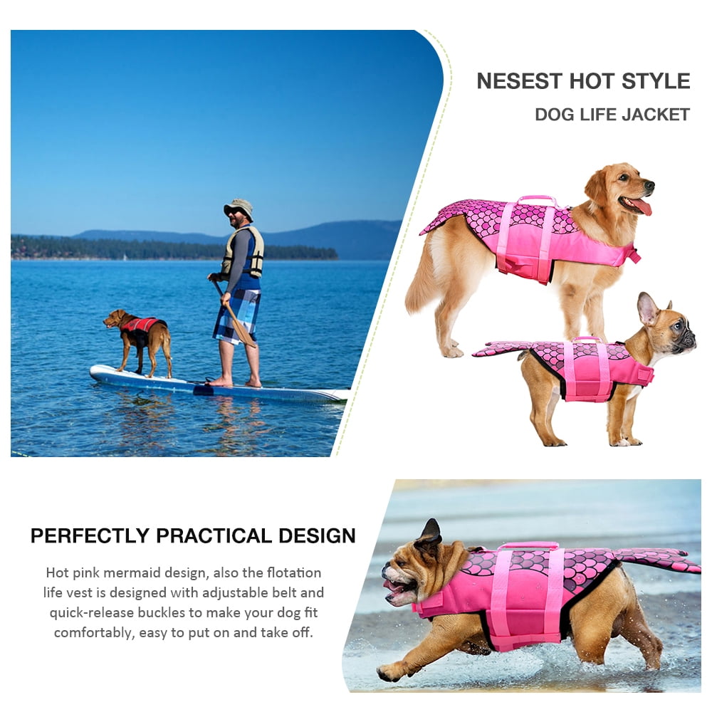 Mermaid Style Dog Life Jacket with Rescue Handle XS Walmart