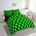 thumbnail image 3 of Castle Fairy Geometric Buffalo 7-Piece Twin Bedding Sets,Black Green Bedding Comforter Set,Checkerd Plaid Breathable Sheet Sets,Luxury Teenager Bedroom Decor,Reversible, 3 of 8