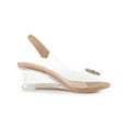 thumbnail image 3 of BLISSFUL STEP Chaussures pour Femmes Talons Compensés Transparents à Strass Bout Ouvert Slingback Chaussures Transparentes Nude 7, 3 of 7