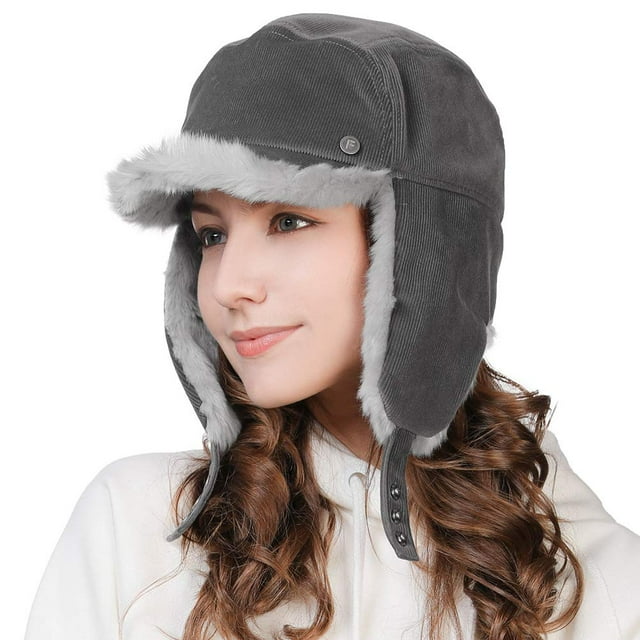 Comhats Womens Winter Fitted Corduroy Earflap Dad Large Head Elmer Fudd ...