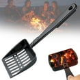 thumbnail image 2 of BinKFF Hollow Out Fireplace Ash Sifter, 13 Inch Metal Black Coal Shovel Heat Resistant Fireplace Scoop Charcoal Shovels Fireplaces Tools for Wood Stove Indoor Fire Pit, 2 of 8