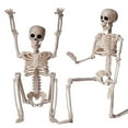 thumbnail image 2 of Halloween Decoration Outdoor Indoor 2 Packs Skeletons 16" Small Plastic Skeleton With Posable Movable Joints Halloween Skeleton For House Table Decor, 2 of 9