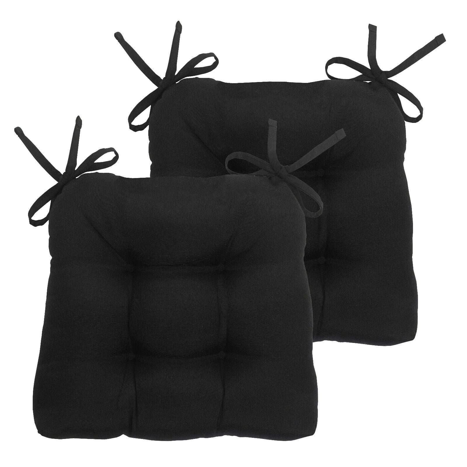 2 Pack Homes Chair Pads Solid Square Seat Cushions with Thick Cotton