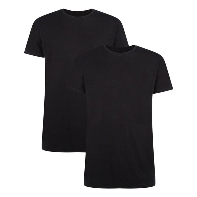 Bamboo basics Camiseta RUBEN para hombres, paquete de 2 - Camiseta interior, cuello redondo, camiseta simple Negro M (Medium)