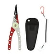 thumbnail image 3 of colaxi Fishing Pliers Fly Fishing Tool Hook Remover Multifunction Aluminum Alloy Professional Split Rings Opener Braid Line Cutting Red, 3 of 10