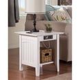thumbnail image 3 of AFI Table d'Appoint en Bois Massif avec Chargeur d'Appareils Intégré, Blanc, 3 of 10
