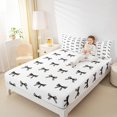 thumbnail image 4 of Manfei Princess Kawaii Bow Twin Sheet Sets for Kids, White Black Cartoon Twin Fitted Sheet, Cute Bowknot Flat Sheet, Luxury Bedroom Decor, 3pcs, 4 of 7