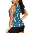thumbnail image 3 of Fotbe Festive Dachshund Fun Blusas Sin Mangas para Mujer – Estilo Casual, Corte Suelto, Slim-Fit, Cuello Redondo Deportivo, Tops de Verano para Gimnasio y Yoga-Small, 3 of 7