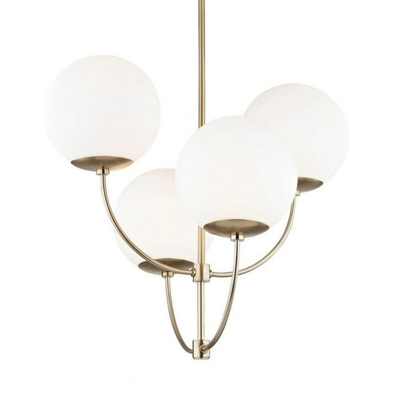 Contemporary Four Light Chandelier-Aged Brass Finish Bailey Street Home 735-Bel-2693094