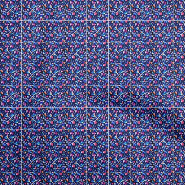 oneOone Georgette Viscose Blue Fabric Abstract Sewing Craft Projects Fabric Prints By Yard 42 Inch Wide