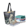 thumbnail image 2 of Large Canvas Bag 13.5x5.1x15 Inch Canvas Bag Shopping Canvas Bag Suitable For Outing Shopping Travel Out Of Large Capacity Storage White Tiger, 2 of 9