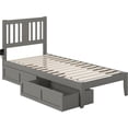 thumbnail image 3 of AFI Tahoe Lit Simple TG en Bois Massif avec 2 Tiroirs de Rangement et Chargeur USB Gris, 3 of 9