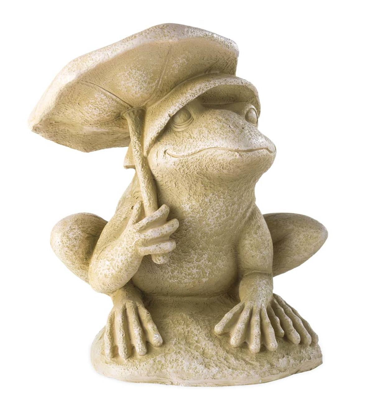 frog with umbrella garden statue