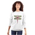 thumbnail image 3 of Pray Hard Hunt Deer Christian Hunter Unisex Plus Fleece Graphic Sweatshirt Brisco Brands 3X, 3 of 5