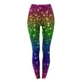 thumbnail image 4 of TFEOQRY Women's Yoga Pants Leisure Rainbow Printed Sports Full Length Pants Medium Waist Trousers Multicolor, 4 of 4