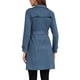 thumbnail image 3 of Abrigo de ante sintético INSPIRE CHIC para mujer, chaqueta larga con cinturón y cremallera, diseño a la moda, talla M azul, 3 of 6