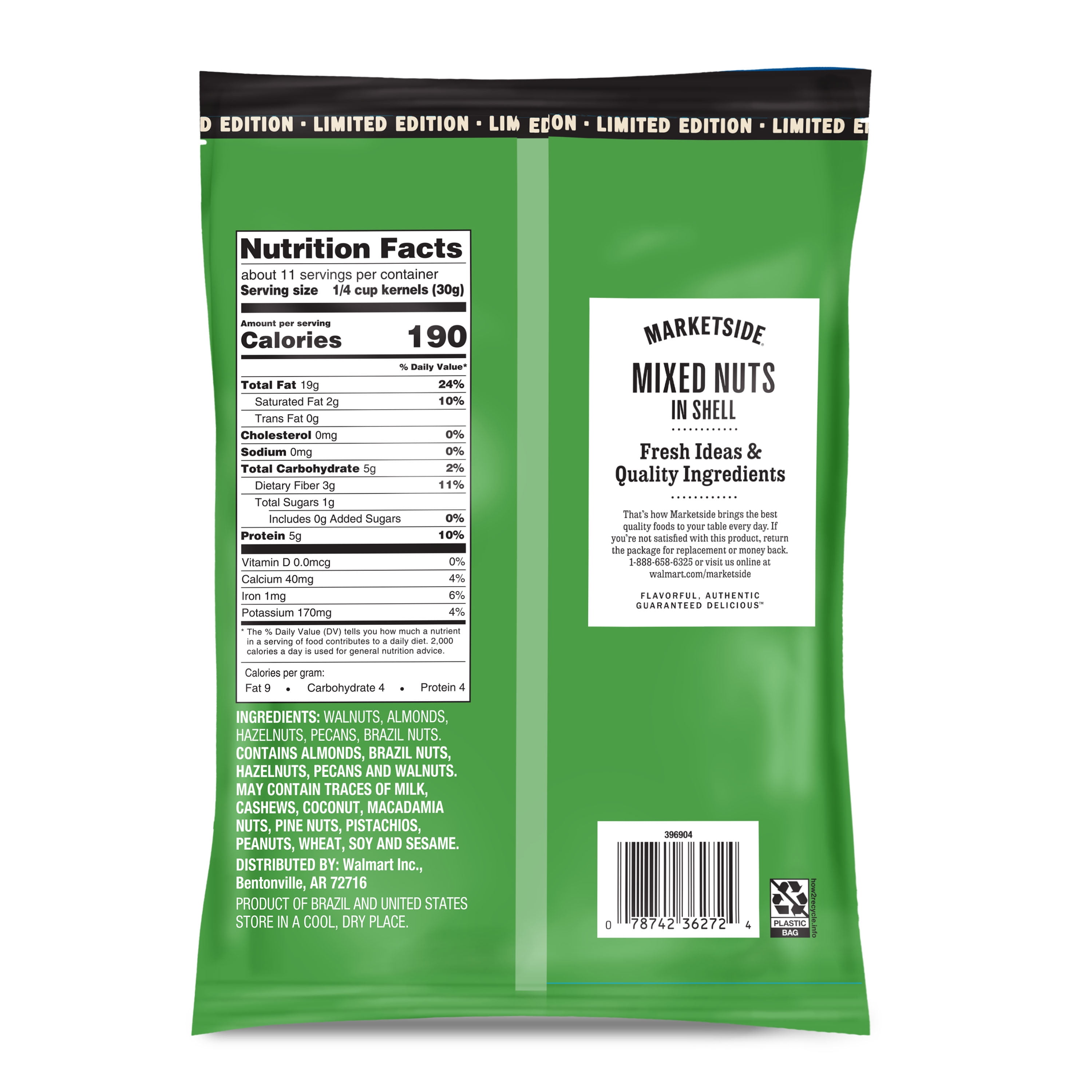 (2 pack) Freshness Guaranteed In-Shell Mixed Nuts, 12 oz
