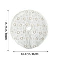 thumbnail image 2 of Eoozwa 15.8 Inches Christmas Tree Skirt White with Silver Snowflake Tree Mat Plush Xmas Tree Skirt for Christmas Holiday Party Indoor Outdoor Home Decoration, 2 of 6
