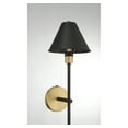 thumbnail image 2 of Trade Winds Heather 1-Light Wall Sconce in Black with Natural Brass Accents, 2 of 7