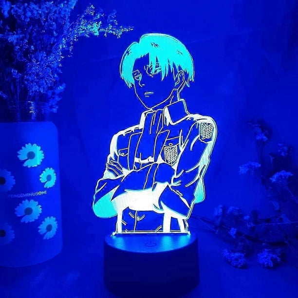 2026 Attack on Titan 3D Anime Lamp Night Levi Ackerman Illusion Night Figurine from Attack On Titan Japanese Anime Led Sensor Lights