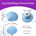 thumbnail image 4 of 2pcs Blue Ceramic Cabinet Knobs, Shell Shaped Drawer Knobs for Kids' Bedroom Blue + Shell Shape 2 Pack, 4 of 7