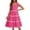 Hot Pink, variant on Arshiner Girls Summer Sleeveless Bow-Tie Straps Sundress Flowy Smocked Tiered Lace Swing Midi Dress with Pockets