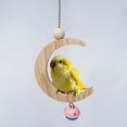 thumbnail image 2 of Parrot Cage Swing Moon Shape Bird Hanging Swing Parrot Swing Perch with Bell, 2 of 8