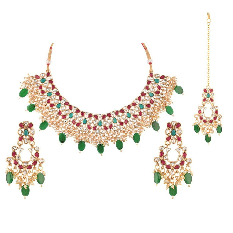 Exquisite Green Copper Bridal Jewelry Set with Elegant Accessories