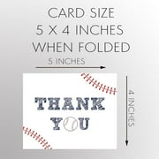 The Invite Lady Baseball Thank You Cards For Baby Shower Boy Sports Business Notes With Envelopes (24 count)