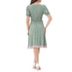 thumbnail image 3 of INSPIRAR CHIC Vestido de Flores para Mujeres con Cuello Volante, Cintura Fruncida, Manga Corta, Talla S, Verde Claro, 3 of 5