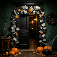 thumbnail image 4 of 68 Inch Black Halloween Pumpkin Garland, Fall Artificial Vine, Thanksgiving Wall Decor for Home Mantel, 4 of 9