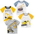 thumbnail image 1 of Camiseta TABNIX Excavator de manga corta para niños de 2 a 7 años, paquete de 4, 1 of 6