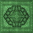 thumbnail image 1 of Ahgly Company Indoor Square Medallion Emerald Green Traditional Area Rugs, 4' Square, 1 of 4