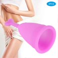 thumbnail image 5 of 2Pcs Silicone Menstrual Cup Women Female Feminine Hygiene Cup Menstruation SuppliesHeart Shaped Purple S, 5 of 5