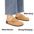 thumbnail image 6 of Litfun Suede Clogs for Women Cork Footbed Sandals Arch Support Potato Shoes with Adjustable Buckle, Brown, 6 of 8