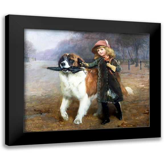 Barber, Charles Burton 13x12 Black Modern Framed Museum Art Print Titled - Off to School