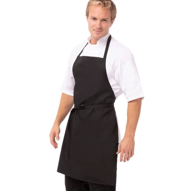 Delantal con Petral Chef Works Unisex Negro 84x71 cm