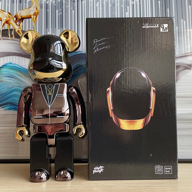 Bearbrick400% Jinx Marshmallow Surf 2G Stupid Punk Band BE@RBRICK 28cm LOL Colorful Electroplating Desktop Doll Trend Toys Gao Jinjia LED