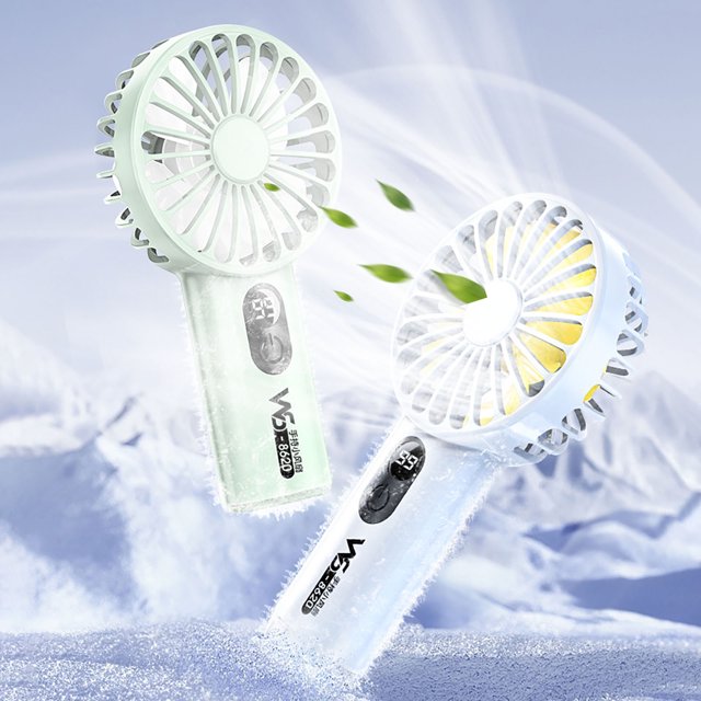 XWSHYW Aparatos Electrónicos Ventilación En Mano Pequeña En Pantalla Digital y 3 Velocidades Ajustable, Ventilador En Carga Silenciosa y Portátil