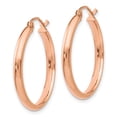 thumbnail image 2 of Auriga 14k Rose Gold Hoop Earrings for Women(L- 25mm, W- 2.75mm), 2 of 5